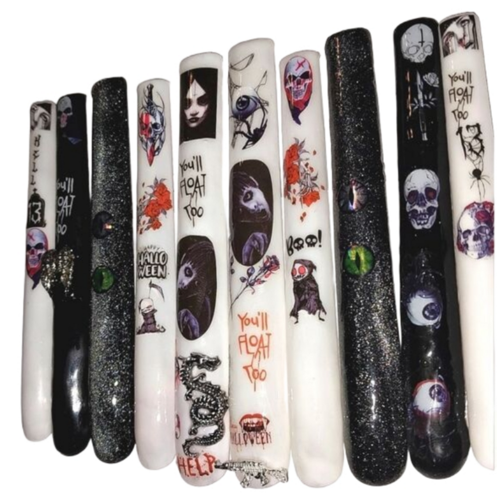 Hand crafted custom 10pc 6xl acrylic press on nails sz large